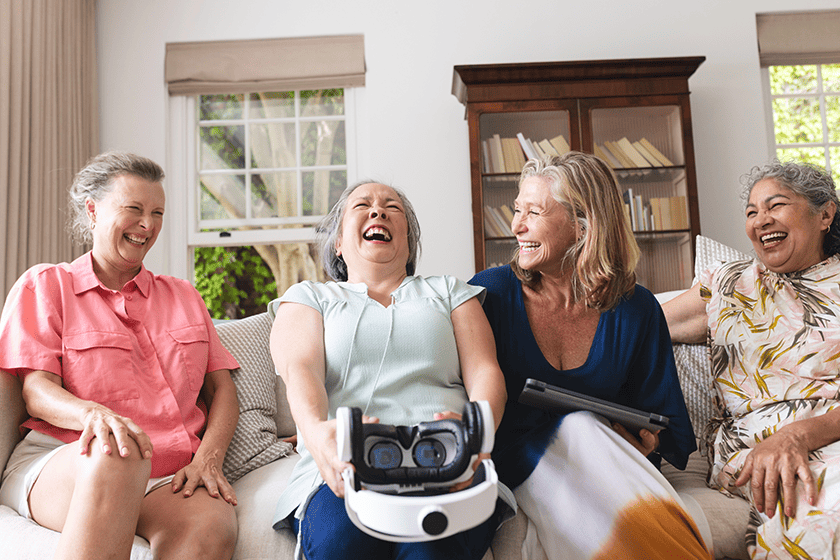 senior female friends enjoying their time together